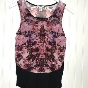 BAR III - BLACK & LAVENDER BLOUSE - XS